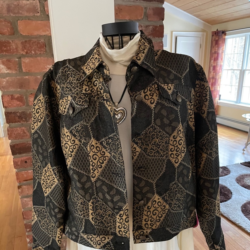Gold & Black light weight blazer.